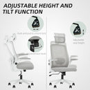 HOMCOM Executive Mesh Office Chair with Headrest, Lumbar Support, Grey