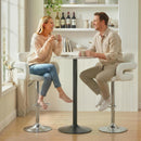 HOMCOM Bar Stools Adjustable Swivel With Armrest Set Of 2 White