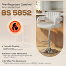 HOMCOM Bar Stools Adjustable Swivel With Armrest Set Of 2 White
