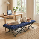 Outsunny Camping Cot Heavy Duty Folding Bed with Soft Pad Blue