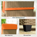 Outsunny Rattan Garden Recliner Sun Lounger W/ Flip Table, Khaki/Orange