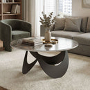 HOMCOM Coffee Table Sintered Stone Top Brown And Black