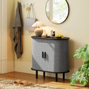 HOMCOM Modern Sideboard With 2 Sliding Doors Tambour Kitchen Cupboard Grey