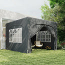 Outsunny 3 X 3(m) UPF50+ Pop Up Gazebo With Sides And Carry Bag, Dark Grey