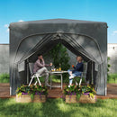 Outsunny 3 X 3(m) UPF50+ Pop Up Gazebo With Sides And Carry Bag, Dark Grey