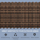 Outsunny Patio Rattan 2 Seater Garden Bench Love Seat Garden Armchair Brown