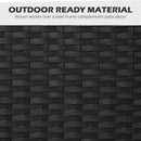 Outsunny Rattan Garden Dining Set for 4 with Cushions Umbrella Hole, Black