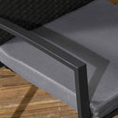 Outsunny Rattan Garden Dining Set for 4 with Cushions Umbrella Hole, Black