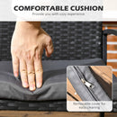 Outsunny Rattan Garden Dining Set for 4 with Cushions Umbrella Hole, Black