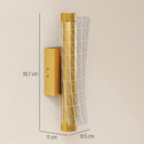 HOMCOM Led Wall Lamp 2 Pack, Modern Indoor Geometric Wall Light, Gold Tone