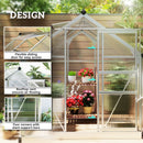 Outsunny Walk-In Polycarbonate Greenhouse Plant Grow Galvanied Aluminium