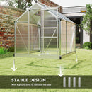 Outsunny Walk-In Polycarbonate Greenhouse Plant Grow Galvanied Aluminium
