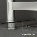 HOMCOM Stainless Steel Utility Sink with Cold and Hot Water Pipe Silver Tone