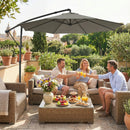 Outsunny 3 M Garden Cantilever Parasol With Cover, Rotation, Grey