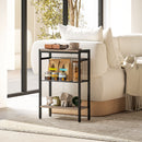 HOMCOM Side Table With Storage, Small Table For Living Room, Bedroom - Grey/Black