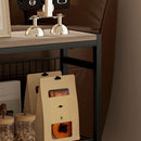 HOMCOM Side Table With Storage, Small Table For Living Room, Bedroom - Grey/Black