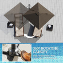 Outsunny Square Cantilever Roma Parasol 360° Rotation w/ Hand Crank, Tan