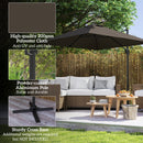 Outsunny Square Cantilever Roma Parasol 360° Rotation w/ Hand Crank, Tan