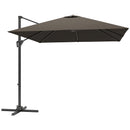 Outsunny Square Cantilever Roma Parasol 360° Rotation w/ Hand Crank, Tan