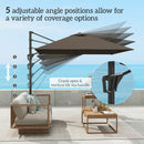 Outsunny Square Cantilever Roma Parasol 360° Rotation w/ Hand Crank, Tan