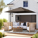 Outsunny Square Cantilever Roma Parasol 360° Rotation w/ Hand Crank, Tan