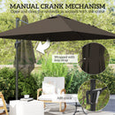 Outsunny Square Cantilever Roma Parasol 360° Rotation w/ Hand Crank, Tan