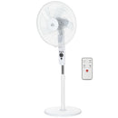 HOMCOM 18" Pedestal Fan With Sleep Mode, Oscillating Standing Fan, White