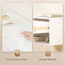 HOMCOM Floating Bedside Tables Set Of 2 With Fluted Drawer Open Shelf White