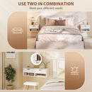 HOMCOM Floating Bedside Tables Set Of 2 With Fluted Drawer Open Shelf White