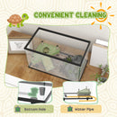 PawHut Turtle Tank 28L Glass Turtle Aquarium w/ Easy Drainage, 45 x 25 x 29cm
