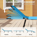 Outsunny 2 Piece Reclining Chaise Lounge with Adjustable Backrest, Sky Blue