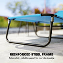 Outsunny 2 Piece Reclining Chaise Lounge with Adjustable Backrest, Sky Blue