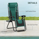 Outsunny 2 Pcs Zero Gravity Lounger Folding Recliner Chair W/ Cup Holder