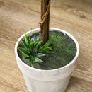 HOMCOM Set Of 2 Potted Artificial Plants Ball Tree With Flowers