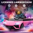 AIYAPLAY Licensed Lamborghini Electric Ride On Car With Suspension, Pink
