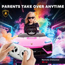 AIYAPLAY Licensed Lamborghini Electric Ride On Car With Suspension, Pink