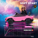 AIYAPLAY Licensed Lamborghini Electric Ride On Car With Suspension, Pink