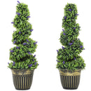 HOMCOM Set of 2 Decorative Artificial Plants with Lavender and Pot, 90cm
