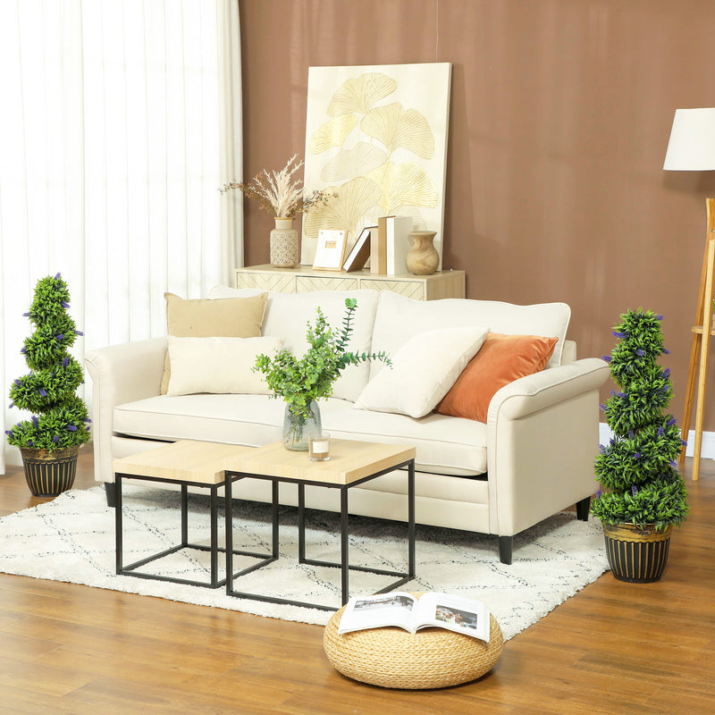 HOMCOM Set of 2 Decorative Artificial Plants with Lavender and Pot, 90cm