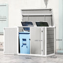 Outsunny 4.7 x 2.5FT Lockable Garden Shed, 2-Bin Storage Shed, Light Grey