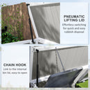 Outsunny 4.7 x 2.5FT Lockable Garden Shed, 2-Bin Storage Shed, Light Grey