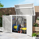 Outsunny 4.7 x 2.5FT Lockable Garden Shed, 2-Bin Storage Shed, Light Grey