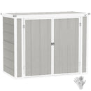 Outsunny 4.7 x 2.5FT Lockable Garden Shed, 2-Bin Storage Shed, Light Grey
