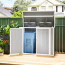 Outsunny 4.7 x 2.5FT Lockable Garden Shed, 2-Bin Storage Shed, Light Grey