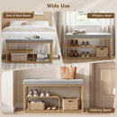 HOMCOM Shoe Storage Bench with Seat Cushion Tufted Shoe Rack Bench Grey