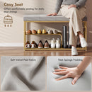 HOMCOM Shoe Storage Bench with Seat Cushion Tufted Shoe Rack Bench Grey