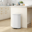 HOMCOM Slim Rectangular Pedal Bin With Soft-Close Lid, 30L Kitchen Bin Cream