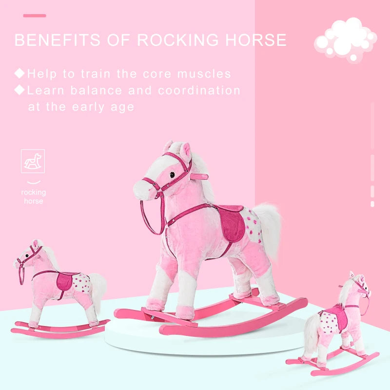 HOMCOM Children's  Rocking Horse  - Pink