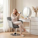 HOMCOM Retro Velvet Swivel Tub Chair With Steel Frame Grey