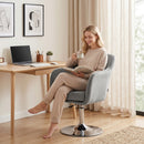 HOMCOM Retro Velvet Swivel Tub Chair With Steel Frame Grey